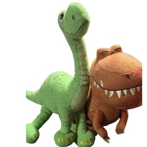 Disney Good Dimosaur Arlo And Butch Green & Orange Dinosaur Plush Duo